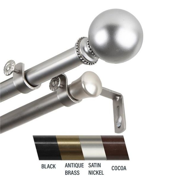 Central Design Central Design 4783-665 Julian 0.81 in. Double Curtain Rod; 66-120 in. - Satin Nickel 4783-665